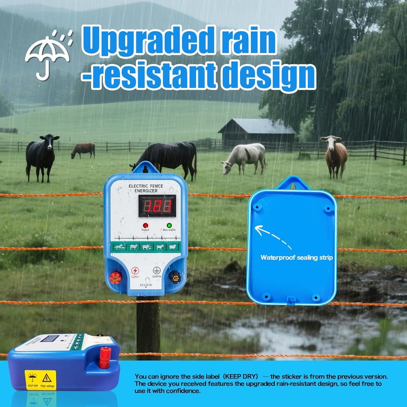 THILEMON Electric Fence Charger for Livestock - 12 kV 3 Joules High-Power Electric Fence Energizer for Containing Pets Livestock and Preventing Wild Animals Intruding(7.07in) - Image 2